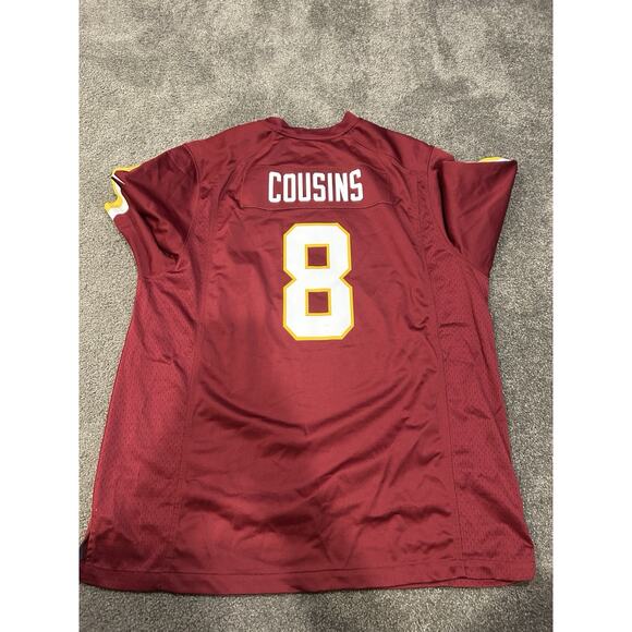 Nike On Field Jersey Mens 52 2XL Red Washington Redskins #8 Kirk Cousins NFL - Picture 2 of 3